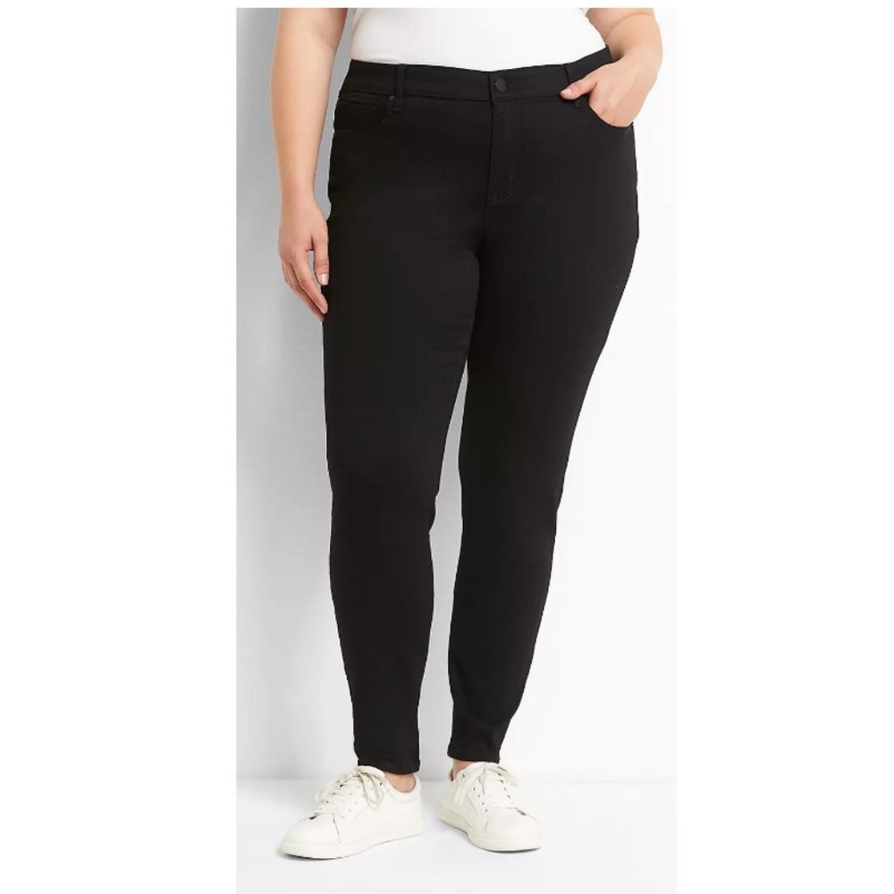 Lane Bryant Women's Signature Fit Black Skinny Jeans Size 14 Style 014100